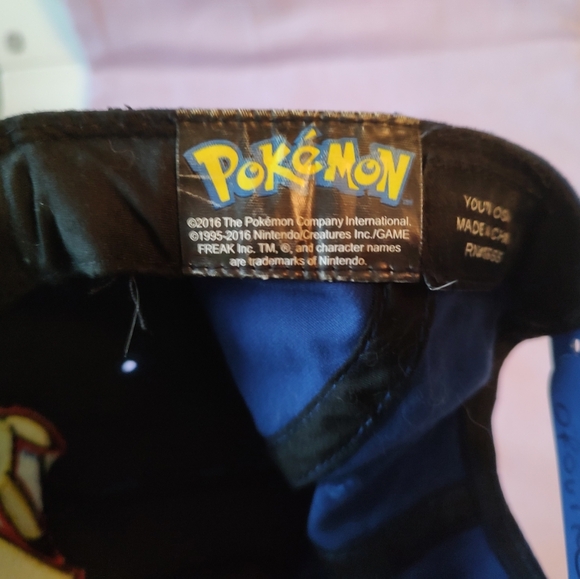 Pokemon Pikachu YOUTH size Baseball Hat Yellow Cap blue lightning Snapback - Picture 4 of 12